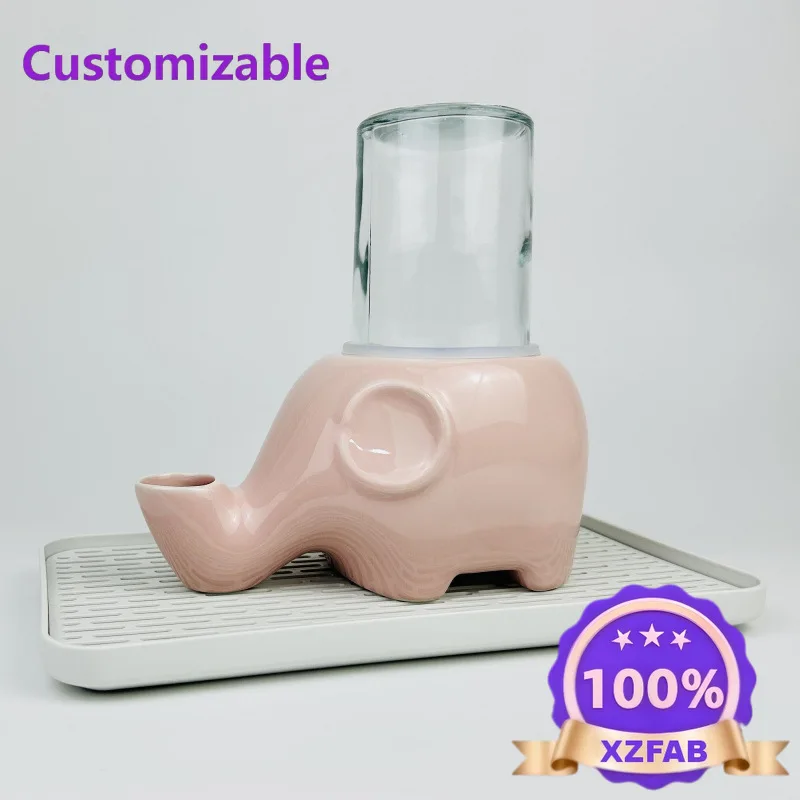Factory Direct 2026 Non-wet chin elephant water dispenser Garfield big face flat face drinking bowl anti-knock plus anti-moistur