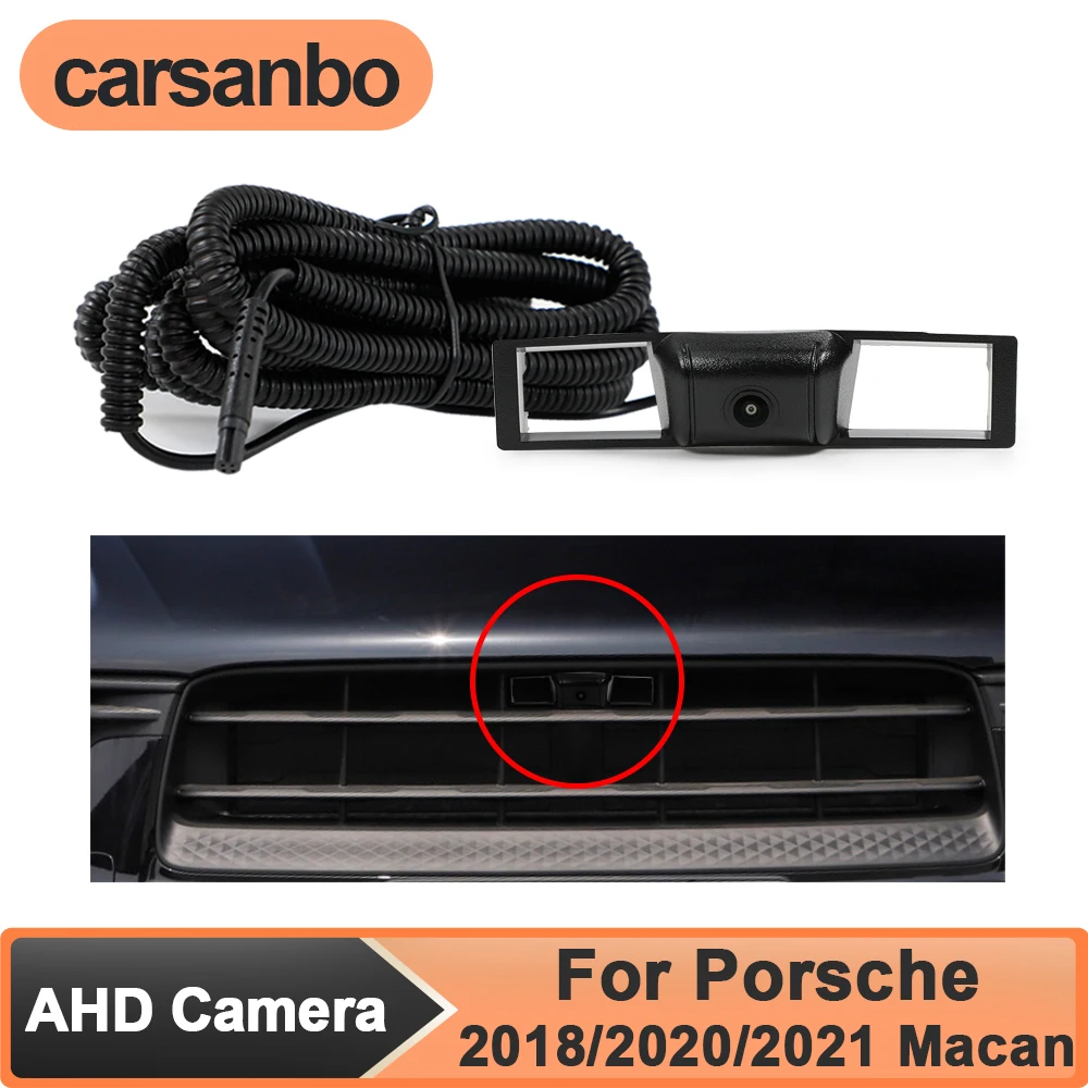 

Carsanbo Wide Angle 150° AHD 1080P Car Front View Camera for Porsche 2018/2020/2021 Macan Night Vision Fisheye Lens Waterproof