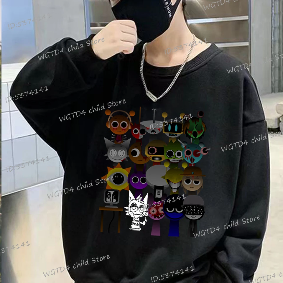 Incredibox Sprunki Sweatshirts for Kids Horror Games Figure Boys Girls Fashion Streetwear Casual Cartoon Sprunki Y2K Sudadera