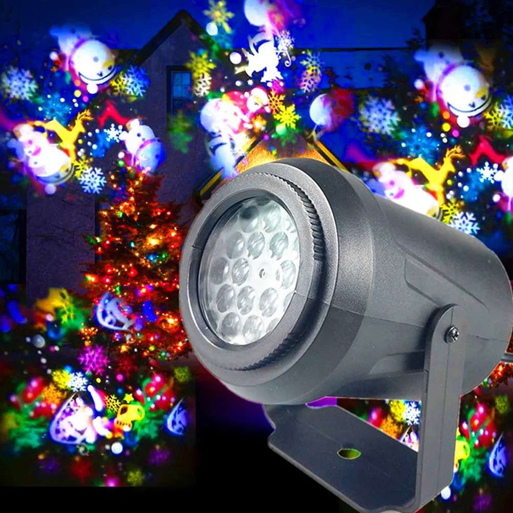 

Christmas Projector Lamp Indoor Rotary Decorative Light Atmosphere Snowflake Us Plug Stage Home s Room Bar Use
