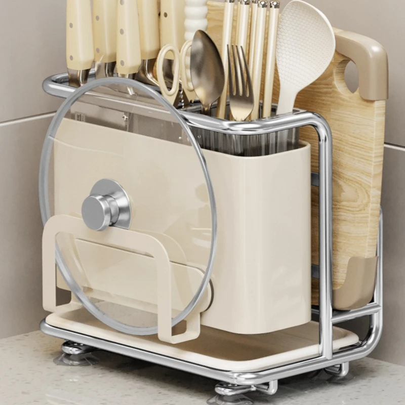 

Stainless Steel Knife Holer Modern Cream Color Magnetic Knife Holder Cleaning Accent Kitchen Supplies Suporte Para Facas XY40DJ