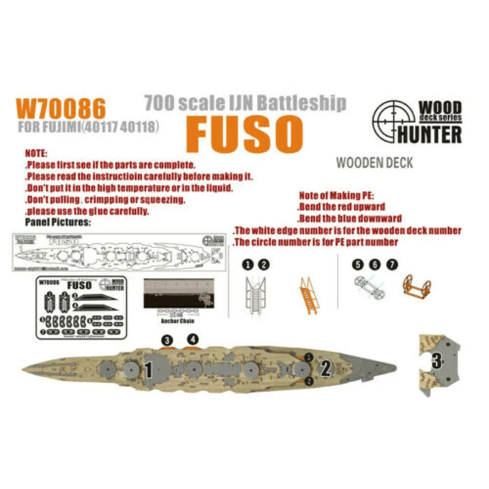 

Hunter W70086 1/700 Wood Deck IJN BATTLESHIP FUSO FOR FUJIMI 40117/40118