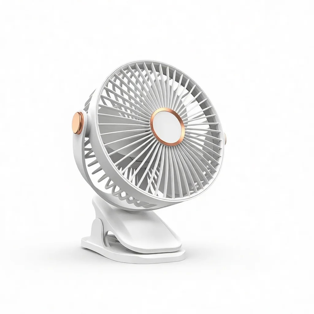 Clip Fan Portable USB Rechargeable Desk Cooling Quiet Operation 5 Speed Adjustable Light LED Dormitory Office Bed Cooling