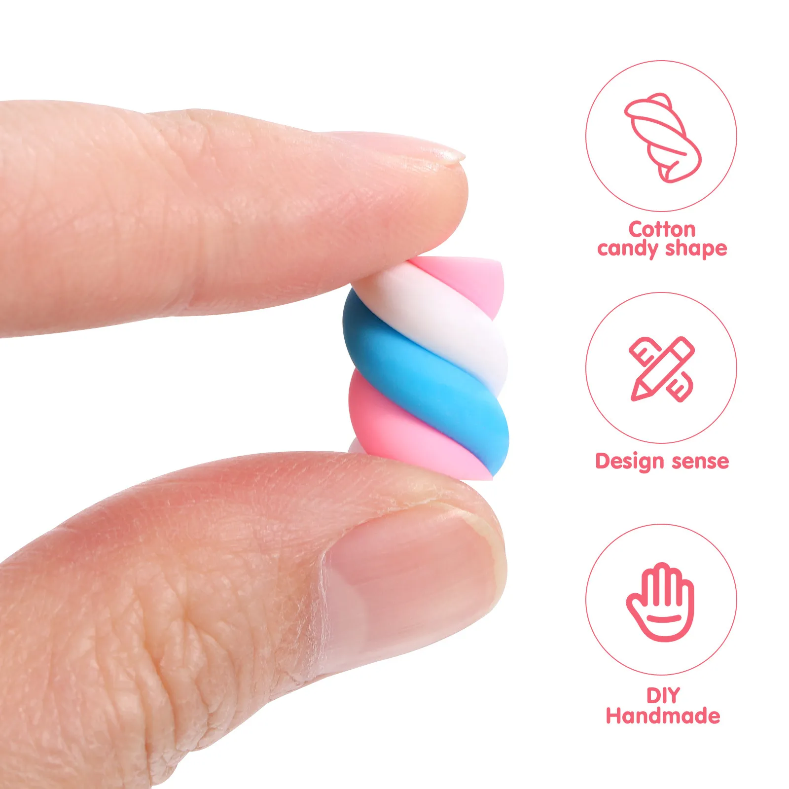 30Pcs Assorted Color Cotton Candy Pottery Craft Accessories Perfect for DIY Scrapbooking Mobile Case Pencil Box Picture Frame view 5