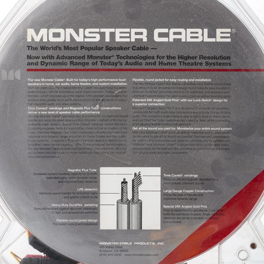 Hifi Original Monster Cable OMC15 15FT 12-gauge High-performance Transparent Speaker Wires Audio Cable High Purity OFC Copper