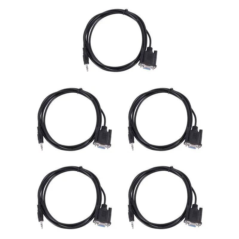 ABZZ-5X DB9 9 Pin VGA Female Cable ,DB 9 Female To TRS 3.5Mm (1/8In) TRS Stereo Male Serial Data Cable-6 Feet