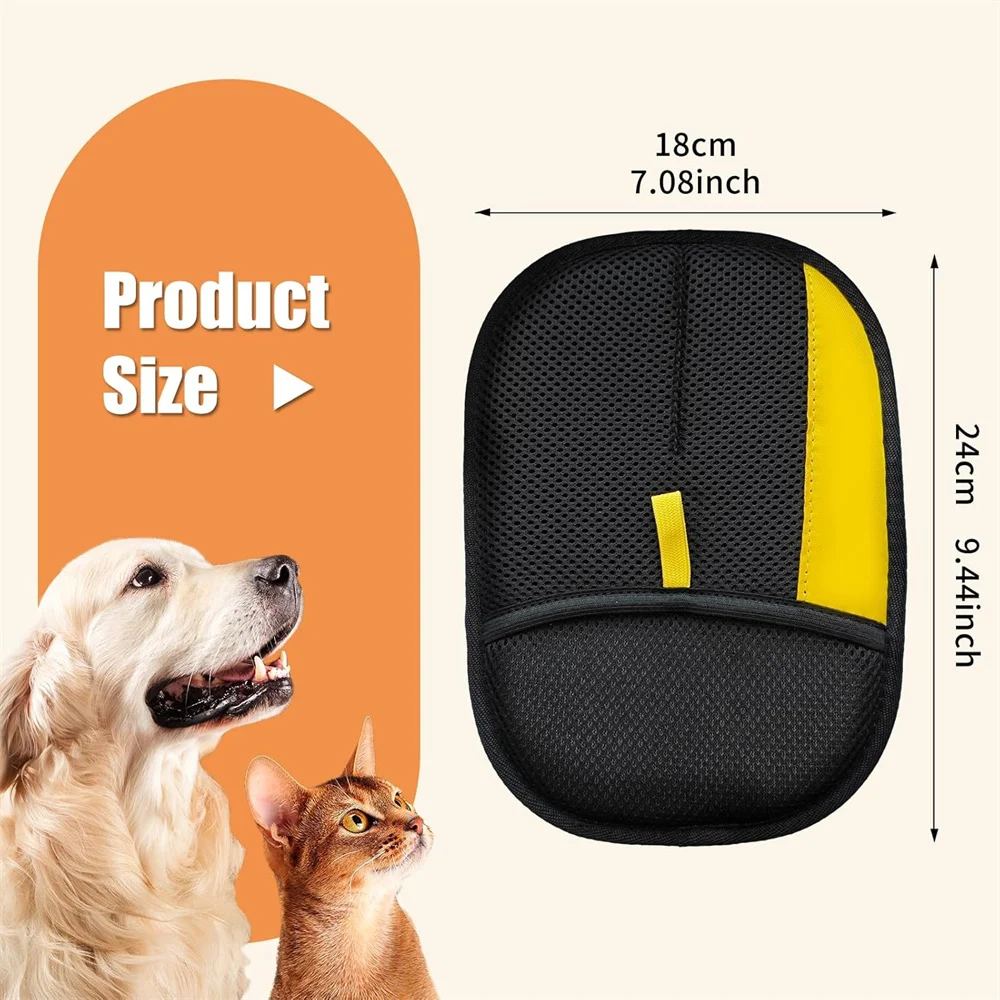 2pcs Pet Hair Remover Mitt Pet Hair Remover Gloves Deshedding Brush Glove for Dog Cat Rabbit with Long/Short Cortinas Y Alfombra view 2