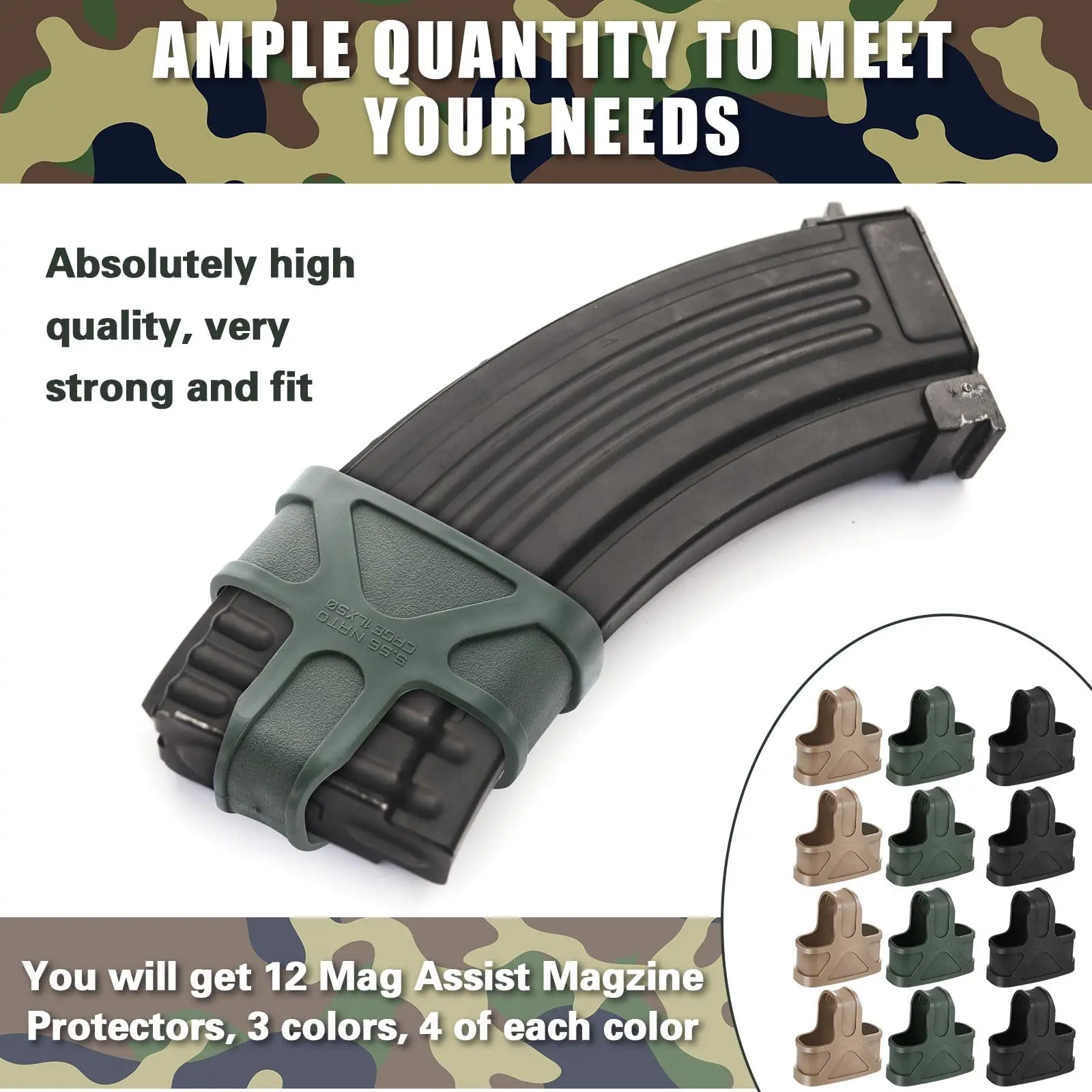 6 PCS 223 556 Magazine Assist Rubber Magazine Protector Magazine Coupler for Shooting Practice  Mag Holster Quick Pull Case