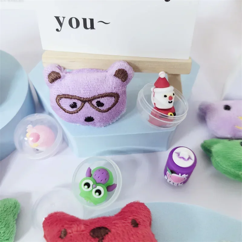 10-30pcs Animal Plush Dolls Rabbit Bear Stuffed Toys Mini Girl Plush Claw Machine Doll Accessories 32mm Twisted Egg Toys Gift