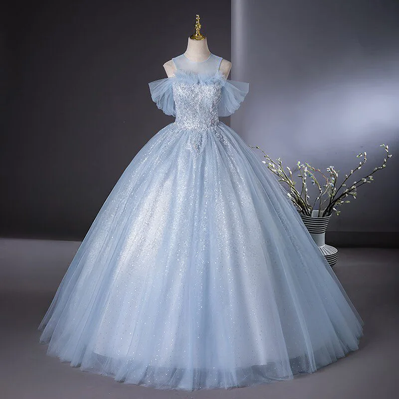 

2026 New Elegant Quinceanera Dresses Halter Off The Shoulder Lace Appliques With Sequined Princess Ball Gowns Vestido De Novia
