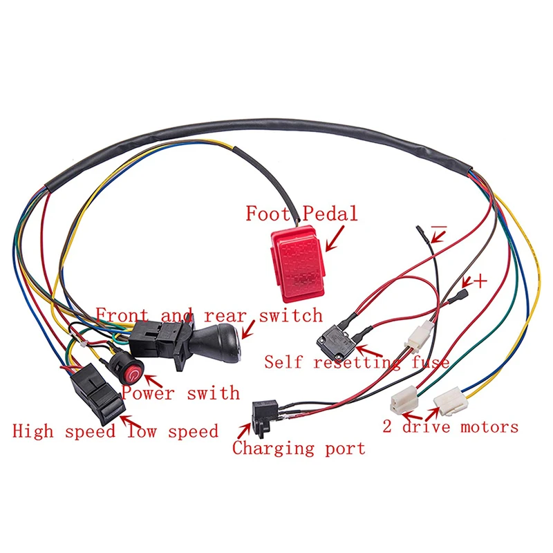 Children electric car DIY modified wires and switch kit, Self-made kids electric car , for Electric Car Kids Ride on Toys