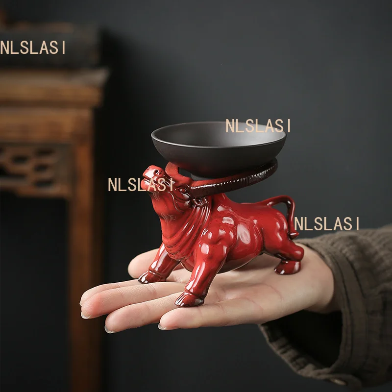 Purple Clay Kiln Transformed Into Glazed Tea Pets Tea Set Accessories Niuqi Soaring Ornament Manual Tea Playing Tray