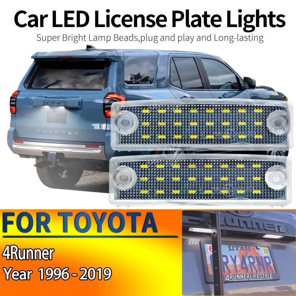 2Pcs LED 12V License Plate Light For Toyota 4Runner 1996-2022 Sequoia 2008-2019 Number Plate Lamps Assembly the Car Accessories