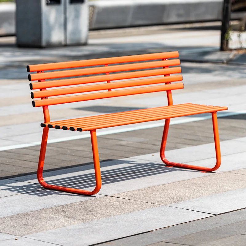 Internet celebrity clock in outdoor bench park chair outdoor double seat courtyard strip stool