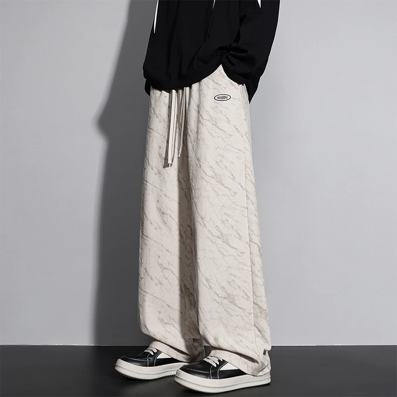 

6xl Large Size Street Workwear Style Men's Sports Pants Y2k Loose Straight-cut Casual Pants Windproof Casual Pants Windproof