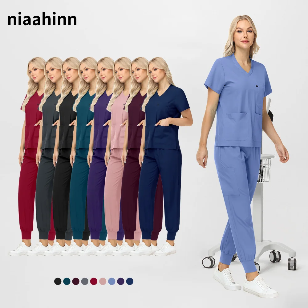 

Разноцветный костюм для скрабов, унисекс, гигиеническая униформа для медсестер, хирургическая рабочая одежда для стоматолога, униформа для медицинского врача, косметологическая спецодежда