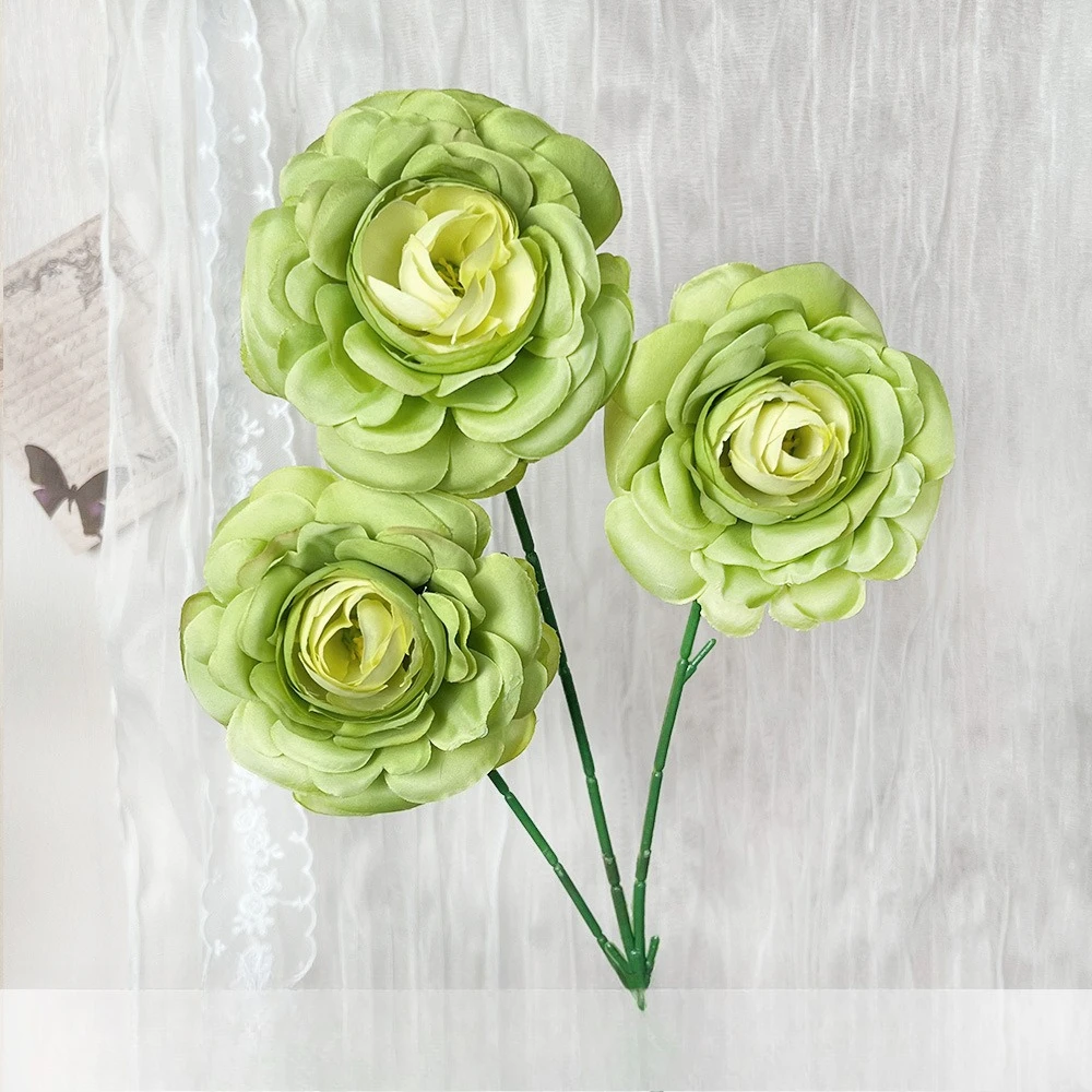 10 Stück Künstliche Blumen Seiden-Lotus Schlafzimmer-Deko Lila Kunstblumen 3-Zweig-Lotus Tischdekoration – Detail 16