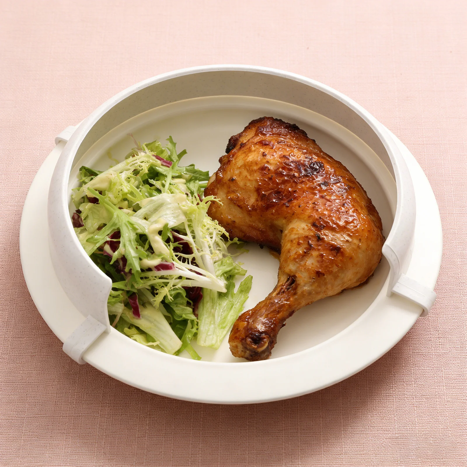 

Clip-on Plate Guard for Wheelchair Users 6 Inch White Adaptive Spill-Proof Plate Wall Guard Mealtime Aid for Disabled Adults