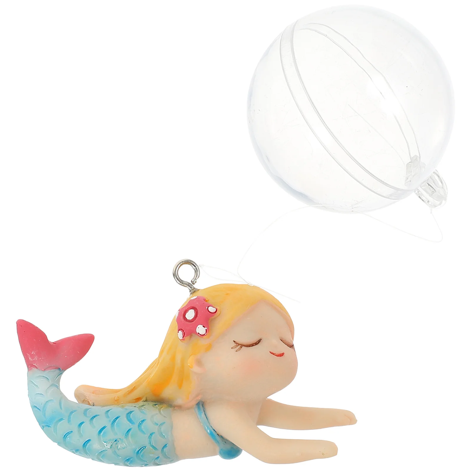 

Adorable Wear-Resistant Mermaid Aquarium Decor Adjustable Thread Suspended Fish Tank Supply Chic Desktop Decorative Aquarium