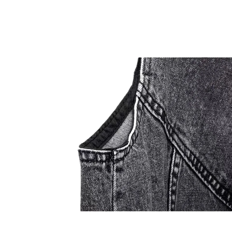 Zwart grijs mouwloos vest voor dames, slim fit, Aziatische maat gilet, jas 2025, nieuwe collectie