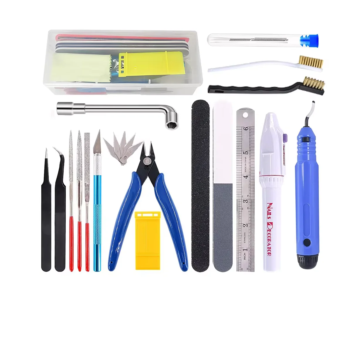 3D Printer Tool Kit Trimming Knife Scraper Cleaning Needle Tweezers Pliers Deburring Kit for 3D Printer Multiple Models Tool Kit