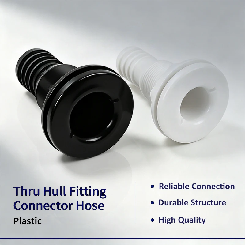 Black/White Right Angle Marine Bilge Sewage Drain Outlet for Yacht Hull Boat Hardware Accessories