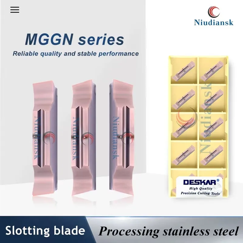 

DESKAR MGGN Series Numerical Control Cutting Inserts MGGN150/200/300/400R/L-8/15 LF6018 Slanted Stainless Steel Grooving Blades