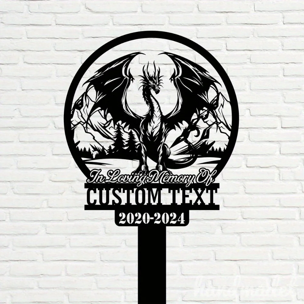 

Unique Personalizable Mythical Creature Metal Garden Stake Art Deco Patriotic Memorial Nature - Inspired Battery - Garden Decor