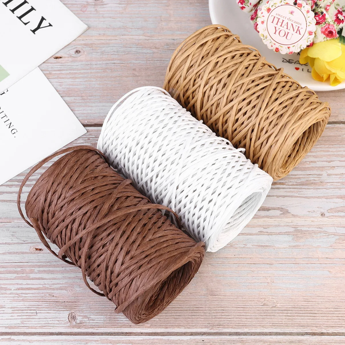 

1 Roll Floral Art Iron Wire Rope 50m Long Durable Safe for Flower Binding Gift Wrapping Gardening Use Store Supplies