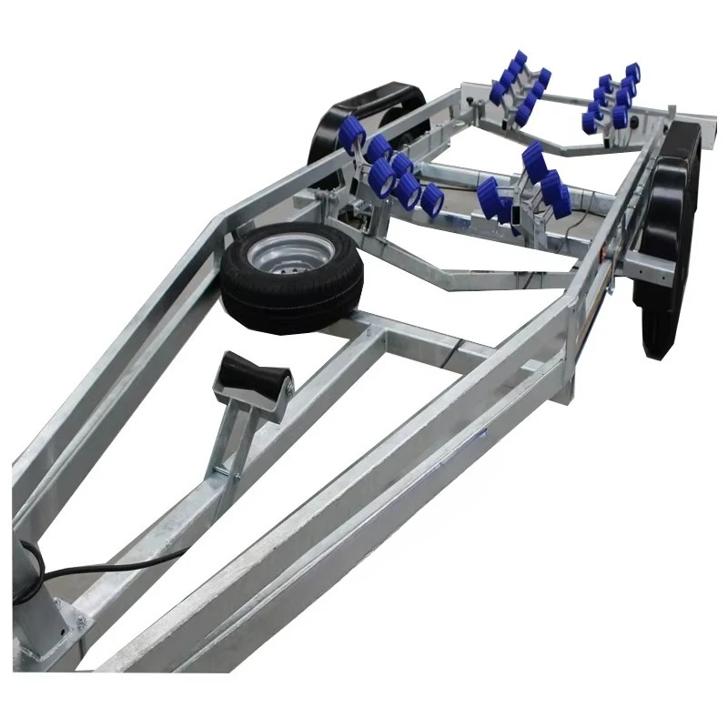 33 Feet Galvanized Double Axle TKA Boat Trailer with 3500kg Payload Silver Color for Boats Watercraft