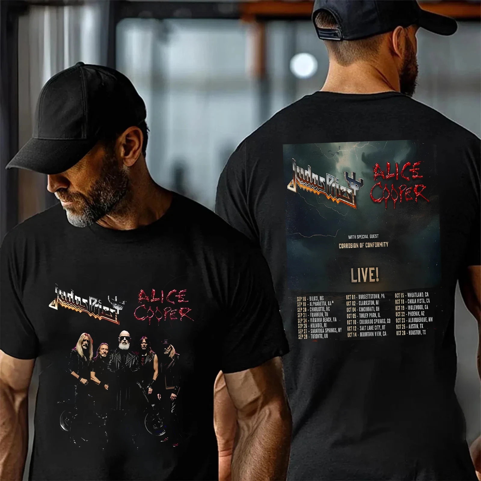 

Judas Priest and Alice Cooper North American Tour 2025 T-Shirt High-end Luxury Is for Both Men and Women Top Y2k