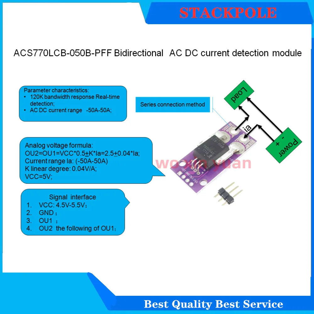 2pcs ACS770KCB-150B-PFF Bidirectional AC OR DC current detection module -150A-150A   ACS770KCB-150B   ACS770 KCB-150B  ACS770KCB