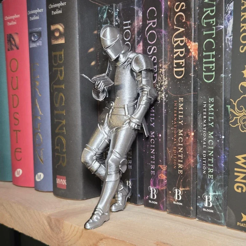 Knight Statue Knight Bookshelf Decor Armored Warrior Statue Gothic Fantasy Library Figurine Unique Desktop Ornament For Readers