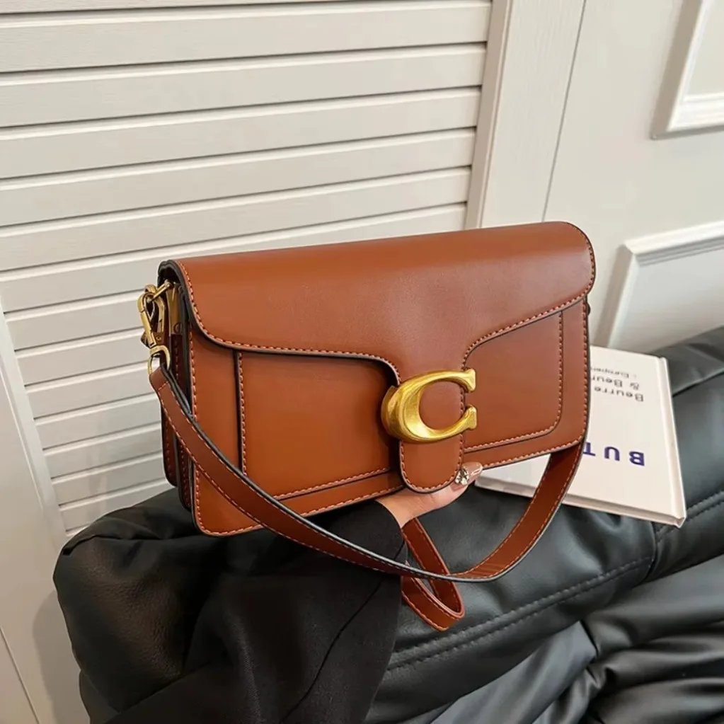 Herbstneuheit: Nischen-Damenhandtasche, kleine quadratische Tasche, hochwertige Textur, einfarbig, schlicht, vielseitig, klassisch, Retro-Schulter- und Umhängetasche – Detail 10