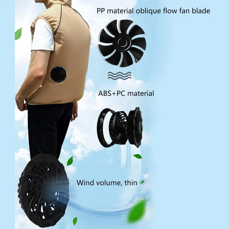 

Air Conditioner Fan Men Outdoor Summer Coat USB Electric Fan Cooling Jackets Men 5V Air Conditioning Fan With Usb best sale