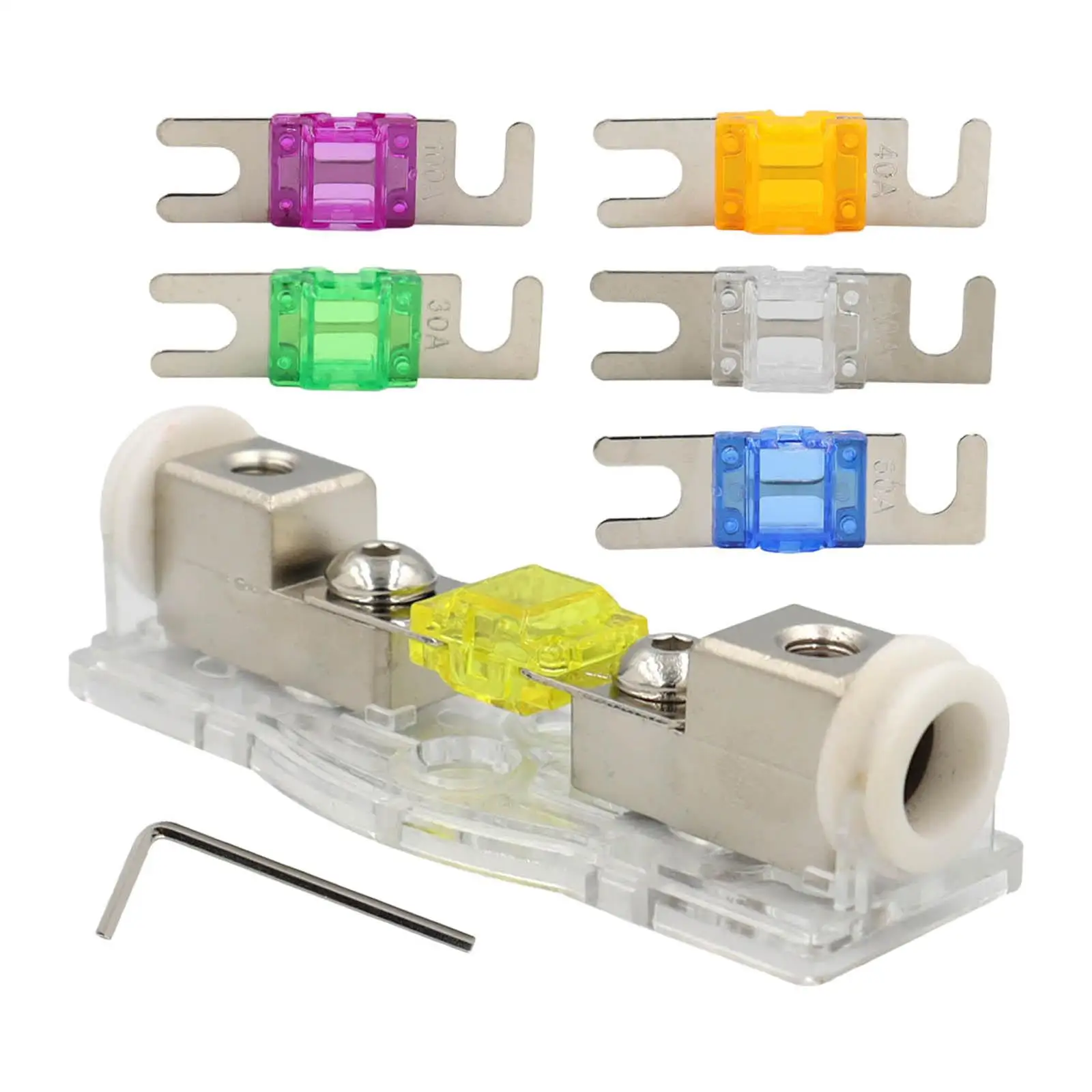 120A Anl Fuse Holder with Fuse 30A 40A 60A 80A 100A 12-32V Fuse Block Fit for Auto Car Stereo Audio Amplifier RV Manual Reset view 4