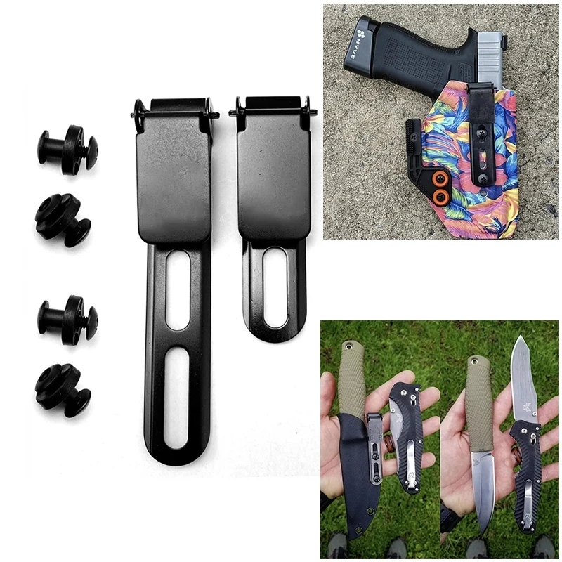 1Sets Stainless Steel KYDEX HOLSTER Belt Clips Knife Scabbards K Sheath Waist Clamps DIY Make Accessories Parts Slim 2.2 3.3