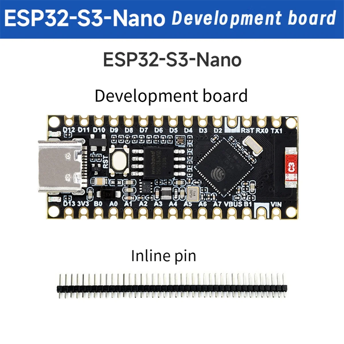 AU32-ESP32 S3 Nano Development Board ESP32-S3R8 Chip Compatible with for Arduino Nano ESP32 for IoT or Micro-Python