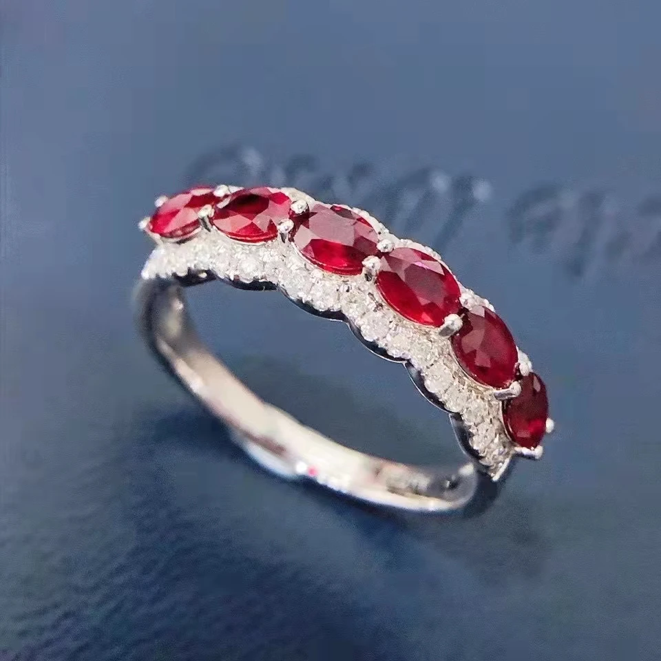 

XCL Fashion Vividly Natural Ruby&Diamond Ring Jewelry