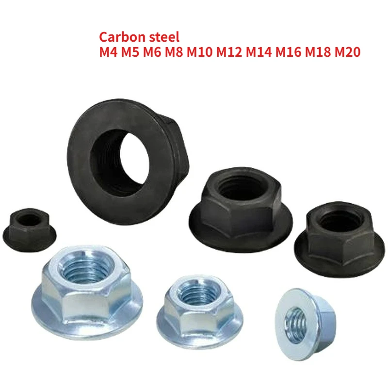 10.9 Grade Hexagonal Flange Nut M4 M5 M6 M8 M10 M12 M14 M16 M18 M20 Anti Slip Flat Bottom Nut with Cushion GB6177