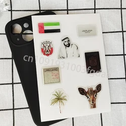 Arabic crystal decorative phone case sticker personalized fashion glass resin label popular dome epoxy gel logo cute DlY shape