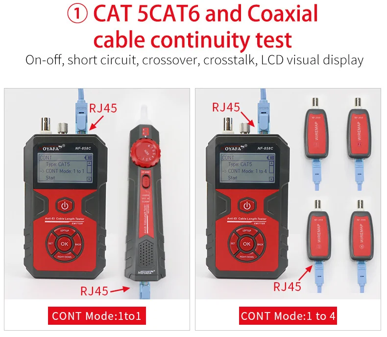 

NF-858C Line hunting red light integrated pen cable breakpoint detection line, line finder, with port flashing can test the netw