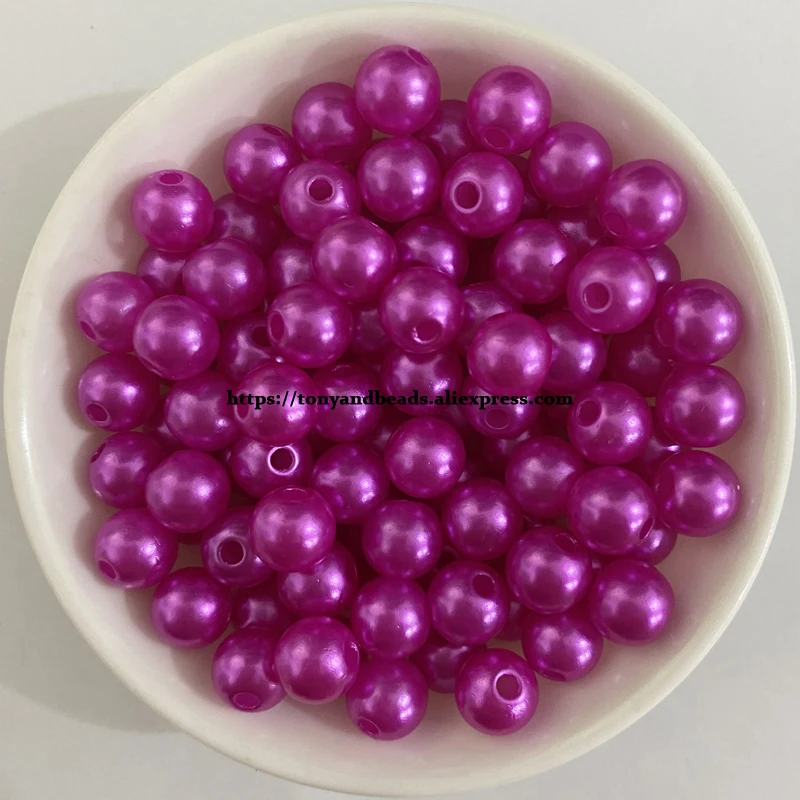Acryl-Imitationsperlen, runde Kugel-Abstandsperlen, 4, 6, 8, 10, 12 mm, wählen Sie Größe und Farbe für die Schmuckherstellung, DIY, Lochgröße 1,5 mm – Detail 10