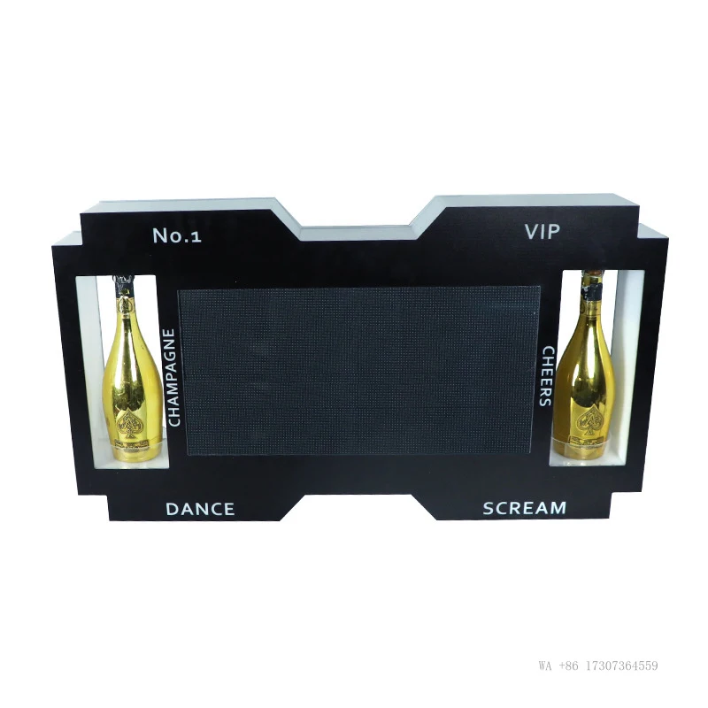 LEDLuminous electronic screen hand-held sign for barsKTVAcrylic rolling subtitle wine holder nightclub wine serving prop
