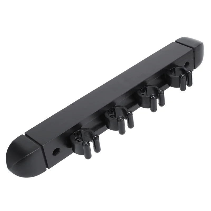 AA20-2X 4 Holes Wall Mounted Hardwood Billiard Cue Rack Pool Cue Rack 6 Clips Billiard Holder Bracket Accessories