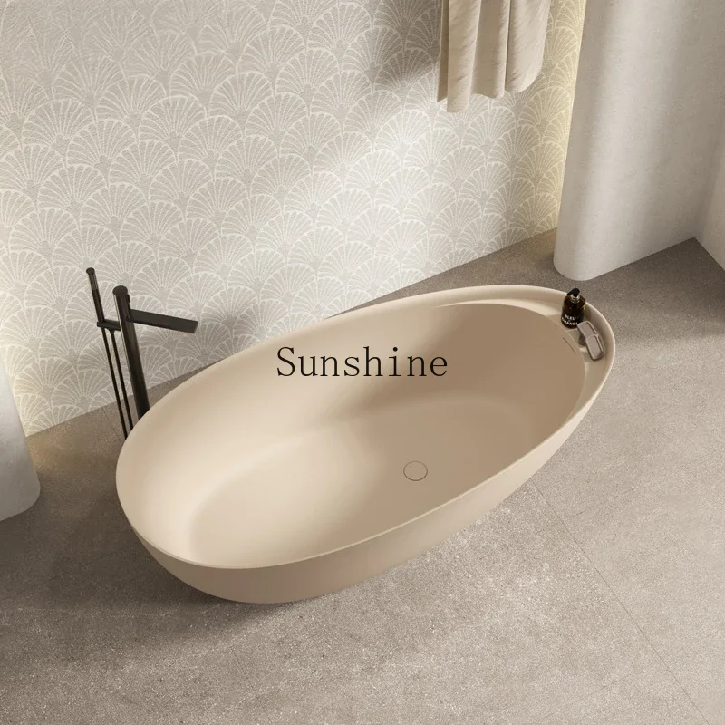 

Matte artificial stone wash tub Hotel B & B Home Freestanding goose egg shaped double bathtub