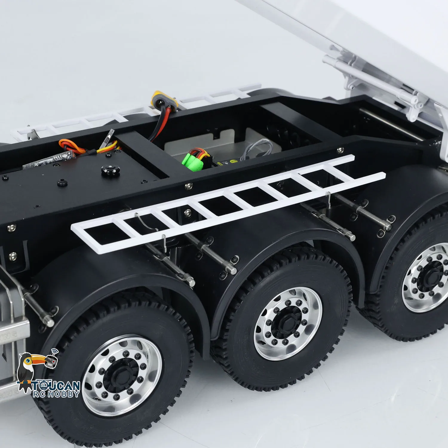 1/14 3 車軸金属油圧 RC ダンプトレーラー DIY タミヤトラクタートラックトラック手動調整サポート脚車両モデル