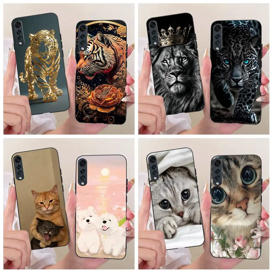 Funda de silicona con diseño de gato para LG Velvet 5G, 6.8 pulgadas, funda de teléfono con dibujos animados, fundas suaves para LG Velvet, protector de parachoques para LG Velvet