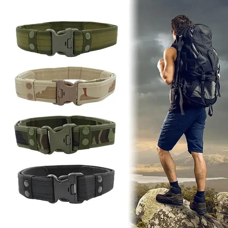 Outdoor Knock Off Belt Men's Military Multifunctional Soldier Combat Tactical Belts Sturdy Nylon Waist Strap 125cm Length