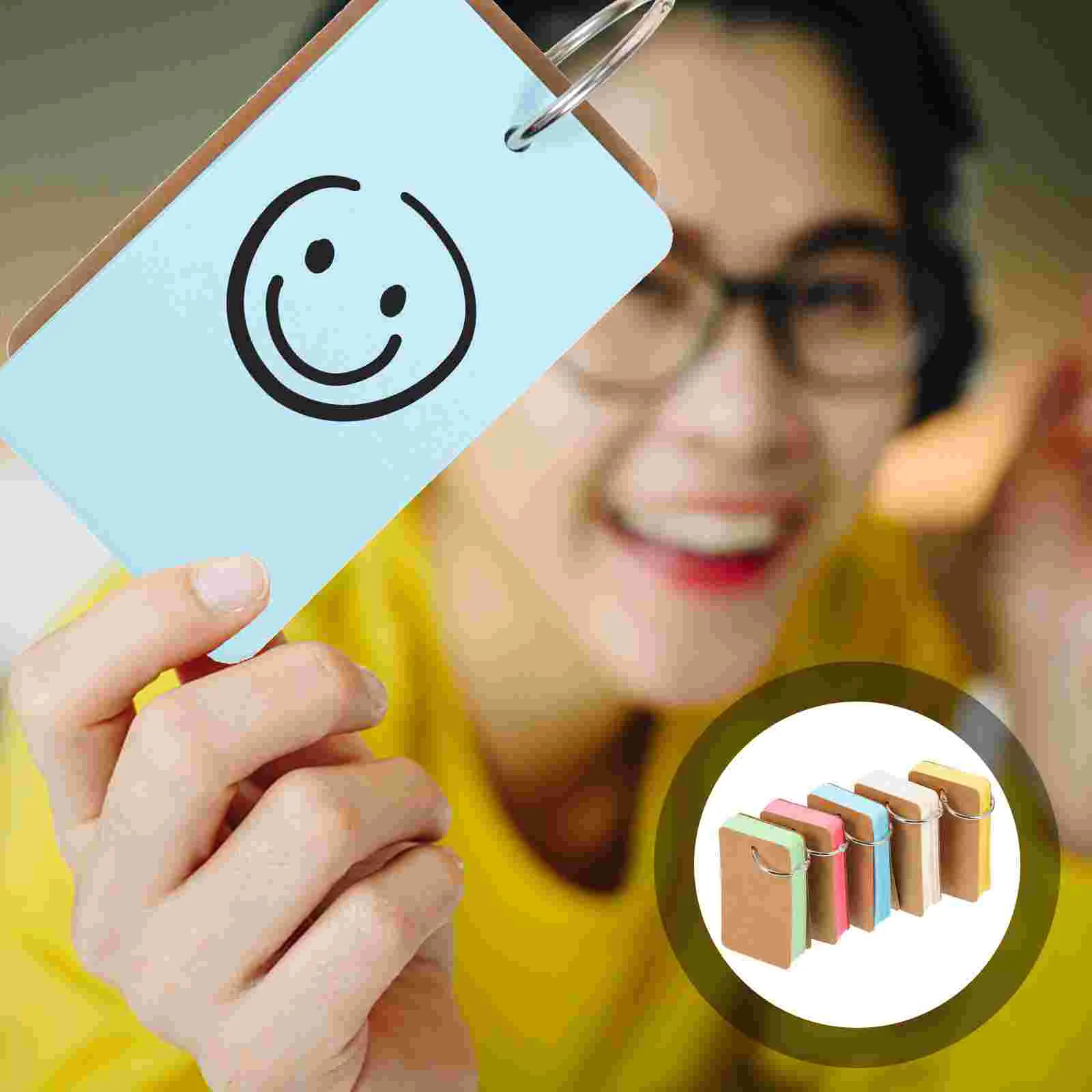 5Pcs Blank Writing Cards Notepads Blank Memo Cards Students Words Flashcards Portable Notepads blank flash cards